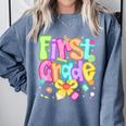 Preppy First Grade Back To School 1st Grade Teacher Girl Kid Comfort Colors Sweatshirt Blue Jean Preppy First Grade Back To School 1st Grade Teacher Girl Kid Comfort Colors Sweatshirt Blue Jean
