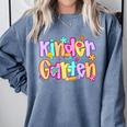 Preppy Kindergarten First Day Of School Teachers Girls Boys Comfort Colors Sweatshirt Blue Jean Preppy Kindergarten First Day Of School Teachers Girls Boys Comfort Colors Sweatshirt Blue Jean