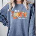 Preppy One Thankful Teacher Coquette Thanksgiving Teacher Comfort Colors Sweatshirt Blue Jean Preppy One Thankful Teacher Coquette Thanksgiving Teacher Comfort Colors Sweatshirt Blue Jean