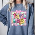 Preppy Third Grade Back To School Teacher Girl Kid Comfort Colors Sweatshirt Blue Jean
