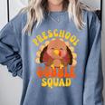 Preschool Gobble Squad Cute Turkey Thanksgiving Teacher Comfort Colors Sweatshirt Blue Jean