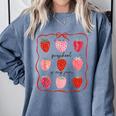 Preschool Is My Jam Strawberry Teacher First Day Of School Comfort Colors Sweatshirt Blue Jean