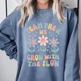 Preschool Teacher Appreciation Team Pre-K Grow With The Flow Comfort Colors Sweatshirt Blue Jean