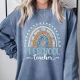 Preschool Teacher Leopard Boho Rainbow Back To School Comfort Colors Sweatshirt Blue Jean Preschool Teacher Leopard Boho Rainbow Back To School Comfort Colors Sweatshirt Blue Jean