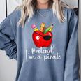 Pretend I'm A Pirate Teacher Apple Talk Like A Pirate Day Men Women Kids Comfort Colors Sweatshirt Blue Jean