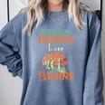 Psychology Teachers Love Brains Halloween For Psychologists Men Women Comfort Colors Sweatshirt Blue Jean