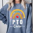 PTO Crew Parent School Volunteer Board Mom Parent Teacher Comfort Colors Sweatshirt Blue Jean PTO Crew Parent School Volunteer Board Mom Parent Teacher Comfort Colors Sweatshirt Blue Jean