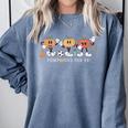 Pumpkin PE Teacher Team Physical Education Autumn Fall Comfort Colors Sweatshirt Blue Jean