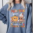 Pumpkin Spice Makes Teacher Nice Retro Fall Spooky Season Comfort Colors Sweatshirt Blue Jean Pumpkin Spice Makes Teacher Nice Retro Fall Spooky Season Comfort Colors Sweatshirt Blue Jean
