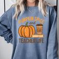 Pumpkin Spice And Teacher Life Halloween Teacher Comfort Colors Sweatshirt Blue Jean Pumpkin Spice And Teacher Life Halloween Teacher Comfort Colors Sweatshirt Blue Jean