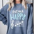 Put On A Happy Face Music Music Teacher Comfort Colors Sweatshirt Blue Jean Put On A Happy Face Music Music Teacher Comfort Colors Sweatshirt Blue Jean