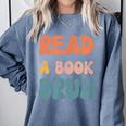 Read A Book Bruh English Teacher Reading Literature Comfort Colors Sweatshirt Blue Jean