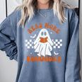 Read More Books Cute Ghost Reading Book Teacher Halloween Comfort Colors Sweatshirt Blue Jean