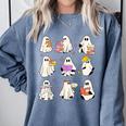 Read More Books Spooky Teacher Halloween Ghost Reading Book Comfort Colors Sweatshirt Blue Jean Read More Books Spooky Teacher Halloween Ghost Reading Book Comfort Colors Sweatshirt Blue Jean