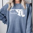 Red For Ed Maryland Teacher Public Education Comfort Colors Sweatshirt Blue Jean