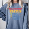Relationship Status Single Married Hot Teacher Comfort Colors Sweatshirt Blue Jean
