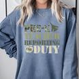 Retro Back To School Women Old Camo Pre-K Teacher Comfort Colors Sweatshirt Blue Jean Retro Back To School Women Old Camo Pre-K Teacher Comfort Colors Sweatshirt Blue Jean