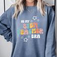 Retro Boho Math Science Professor In My STEM Teacher Era Comfort Colors Sweatshirt Blue Jean