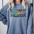 Retro Checkered Music Therapist Squad Music Therapy Teacher For Men Women Comfort Colors Sweatshirt Blue Jean Retro Checkered Music Therapist Squad Music Therapy Teacher For Men Women Comfort Colors Sweatshirt Blue Jean