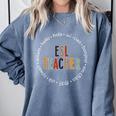 Retro ESL Teacher Teach Multilingual Learners Team Comfort Colors Sweatshirt Blue Jean Retro ESL Teacher Teach Multilingual Learners Team Comfort Colors Sweatshirt Blue Jean