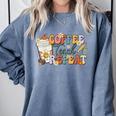 Retro Grovvy Coffee Teach Repeat Teacher Comfort Colors Sweatshirt Blue Jean Retro Grovvy Coffee Teach Repeat Teacher Comfort Colors Sweatshirt Blue Jean