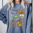 Retro Howdy Pre-K Back To School Western Teacher Comfort Colors Sweatshirt Blue Jean