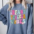 Retro Infant Teacher Vibes Women Daycare Teacher Comfort Colors Sweatshirt Blue Jean Retro Infant Teacher Vibes Women Daycare Teacher Comfort Colors Sweatshirt Blue Jean