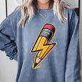 Retro Pencil Pencil Back To School Teacher Student Comfort Colors Sweatshirt Blue Jean Retro Pencil Pencil Back To School Teacher Student Comfort Colors Sweatshirt Blue Jean