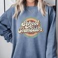 Retro School Counselor Back To School Teacher Squad Crew Comfort Colors Sweatshirt Blue Jean Retro School Counselor Back To School Teacher Squad Crew Comfort Colors Sweatshirt Blue Jean