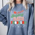 Retro Sleighing Math Problems Santa Math Teacher Christmas Comfort Colors Sweatshirt Blue Jean