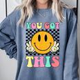 You Got This Retro Smile Motivational Testing Day Teacher Comfort Colors Sweatshirt Blue Jean You Got This Retro Smile Motivational Testing Day Teacher Comfort Colors Sweatshirt Blue Jean