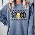 Retro SPED Teacher Pencil Lightning Bolt Back To School Comfort Colors Sweatshirt Blue Jean Retro SPED Teacher Pencil Lightning Bolt Back To School Comfort Colors Sweatshirt Blue Jean