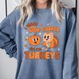 Retro I Teach The Cutest Turkey Thanksgiving Pumpkin Teacher Comfort Colors Sweatshirt Blue Jean Retro I Teach The Cutest Turkey Thanksgiving Pumpkin Teacher Comfort Colors Sweatshirt Blue Jean