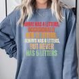 Riddle Wordplay Joke For Grammar Nerds And Teachers Comfort Colors Sweatshirt Blue Jean Riddle Wordplay Joke For Grammar Nerds And Teachers Comfort Colors Sweatshirt Blue Jean