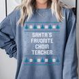 Santas Favorite Choir Teacher Christmas Comfort Colors Sweatshirt Blue Jean Santas Favorite Choir Teacher Christmas Comfort Colors Sweatshirt Blue Jean