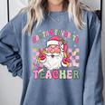 Santa's Favorite Teacher Groovy Christmas Teacher Boys Girls Comfort Colors Sweatshirt Blue Jean Santa's Favorite Teacher Groovy Christmas Teacher Boys Girls Comfort Colors Sweatshirt Blue Jean