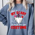 This Is My Scary Science Teacher Costume Ghost Halloween Comfort Colors Sweatshirt Blue Jean This Is My Scary Science Teacher Costume Ghost Halloween Comfort Colors Sweatshirt Blue Jean