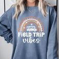 School Bus Trip Vibes Students Teachers Students Field Trip Comfort Colors Sweatshirt Blue Jean