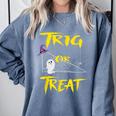 School Math Teacher Halloween 2022 Trig Or Treat Shirt Comfort Colors Sweatshirt Blue Jean School Math Teacher Halloween 2022 Trig Or Treat Shirt Comfort Colors Sweatshirt Blue Jean
