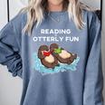 Sea Otter Book Reading Shirt For Bookworm Teachers Comfort Colors Sweatshirt Blue Jean Sea Otter Book Reading Shirt For Bookworm Teachers Comfort Colors Sweatshirt Blue Jean