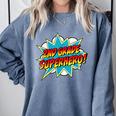 Second Grade Superhero Teacher Student 2nd Grade Comic Retro Comfort Colors Sweatshirt Blue Jean Second Grade Superhero Teacher Student 2nd Grade Comic Retro Comfort Colors Sweatshirt Blue Jean