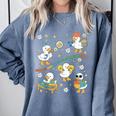 Silly Goose Behavior Analyst RBT ABA Therapy SPED Teacher Comfort Colors Sweatshirt Blue Jean