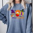 I Smell Children Witch Teacher Halloween Trick Or Teach Comfort Colors Sweatshirt Blue Jean
