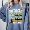 Social Studies Teacher Teach Scariest Zombies On Graveyard For Men Women Comfort Colors Sweatshirt Blue Jean Social Studies Teacher Teach Scariest Zombies On Graveyard For Men Women Comfort Colors Sweatshirt Blue Jean