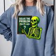 Solve The Problem Skeleton Teacher Halloween Math Six Seven Comfort Colors Sweatshirt Blue Jean Solve The Problem Skeleton Teacher Halloween Math Six Seven Comfort Colors Sweatshirt Blue Jean