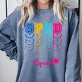 SPED Squad Proud Special Education Para Teacher Colorful Comfort Colors Sweatshirt Blue Jean