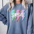 SPED Teacher Squad Lightning Bolt Special Education Comfort Colors Sweatshirt Blue Jean SPED Teacher Squad Lightning Bolt Special Education Comfort Colors Sweatshirt Blue Jean