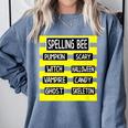 Spelling Bee Pun Halloween Costume For Teachers Comfort Colors Sweatshirt Blue Jean