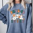 Spooky Ghost PE Teacher Squad Physical Education Halloween Comfort Colors Sweatshirt Blue Jean