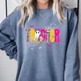 Spooky Halloween Teacher Para Counselor SPED Preppy Boo Kids Comfort Colors Sweatshirt Blue Jean